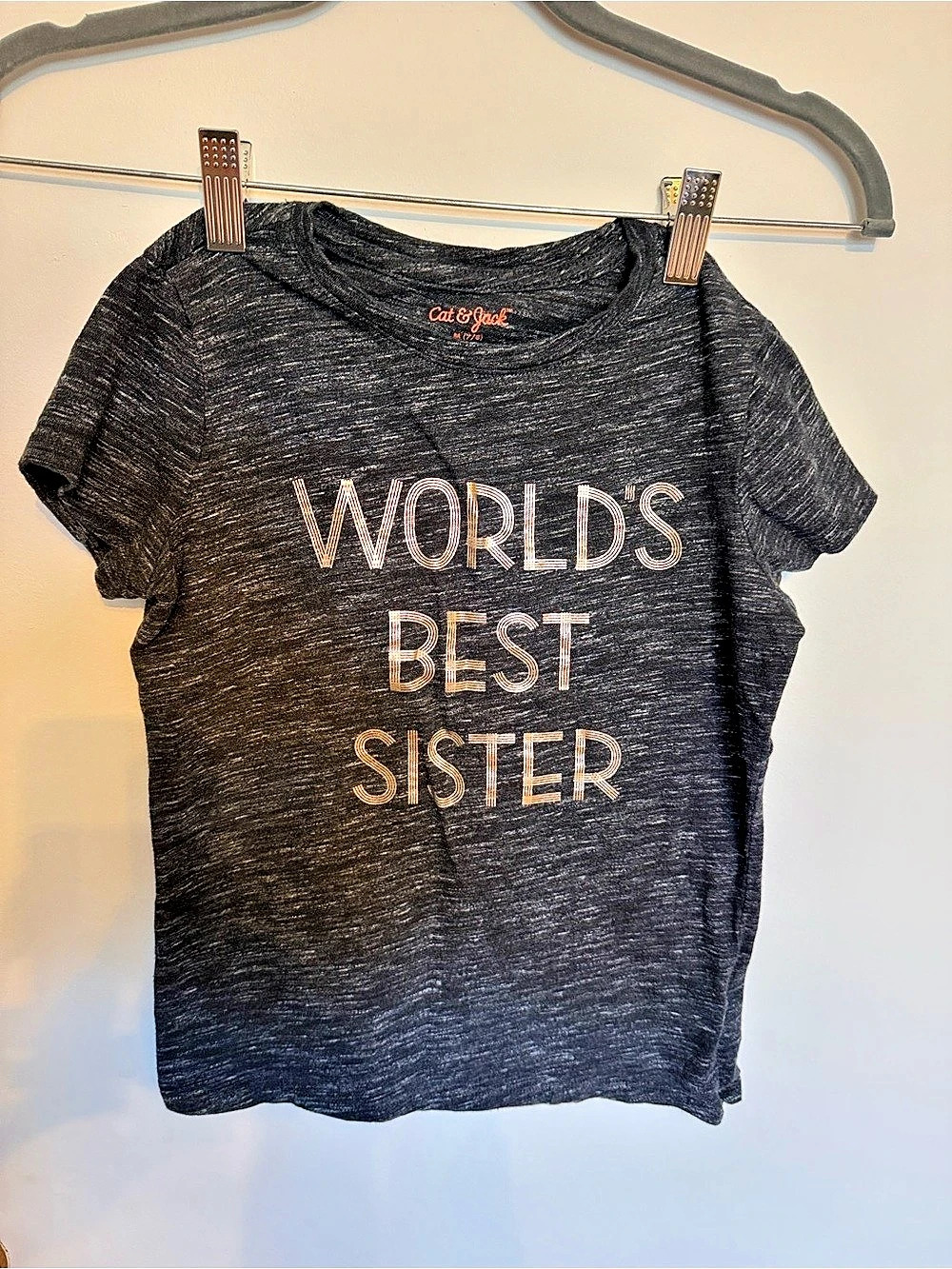 Cat & Jack World's Best Sister Graphic Tee Black Medium